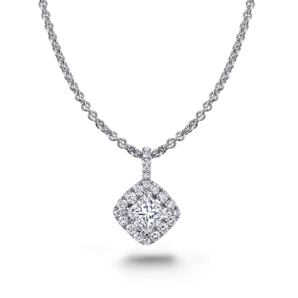 Macy's Princess-Cut Diamond Pendant Necklace and Earrings Set in 10k White  Gold (1/10 ct. t.w.) - Macy's